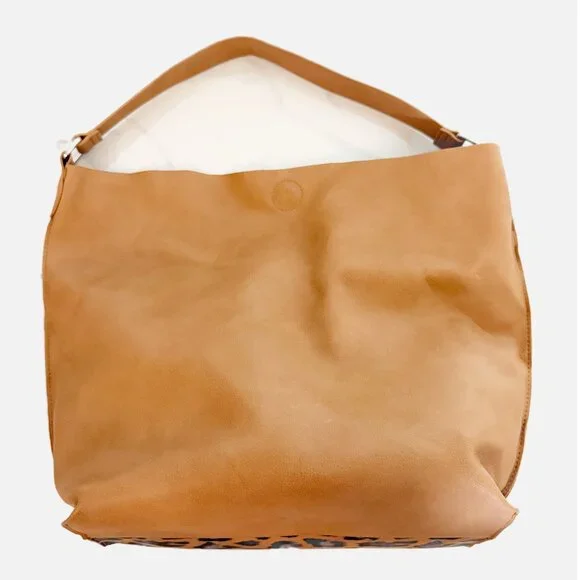 Barneys New York Animal Print Leather Brown Tote Bag w/ Pouch NEW - Picture 7 of 13